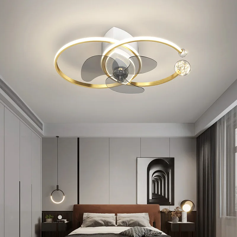 Nordic decor led ceiling lights for bedroom ceiling fan lamp restaurant dining room ceiling fans with remote control DC motor