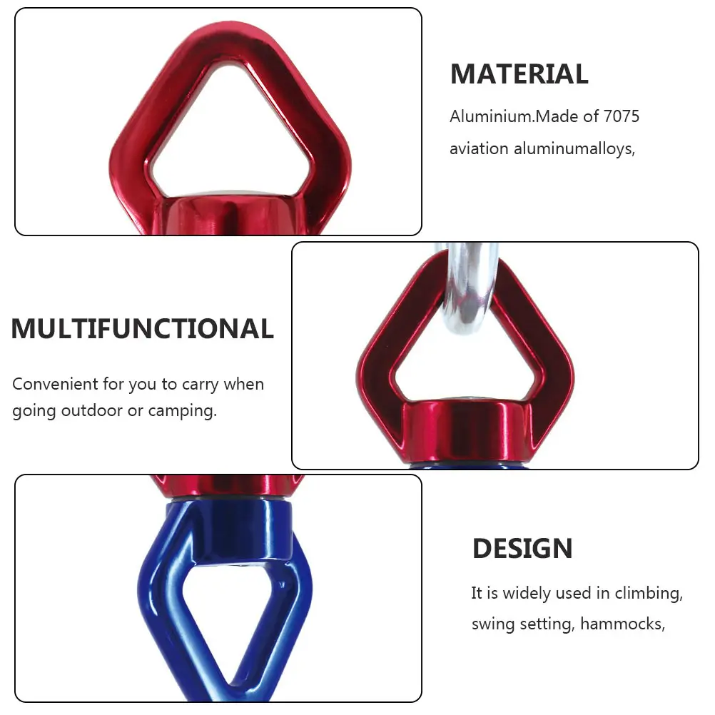 

Aluminum Rotational Connector Swivel Device For Swing Yoga 7075 Aviation Grade 30Kn Breaking Strength Anodized Corrosion