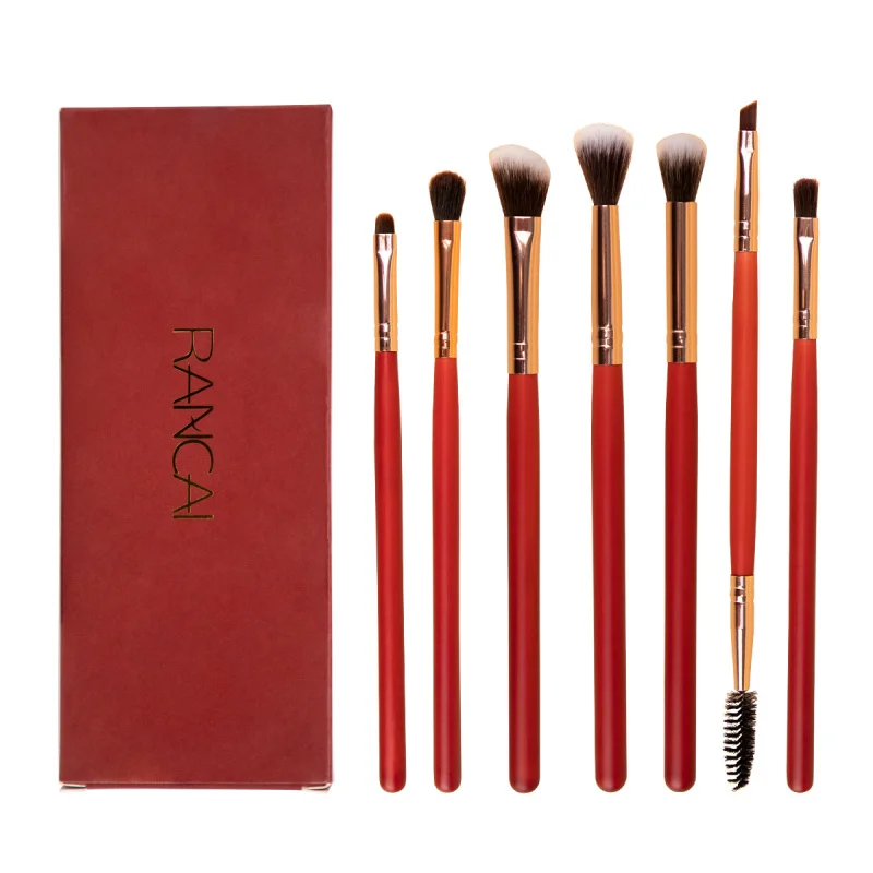 RANCAI7Eyeshadow Fiber Hair Set completo Pennelli per trucco occhi Pennello per eyeliner Correttore per sopracciglia