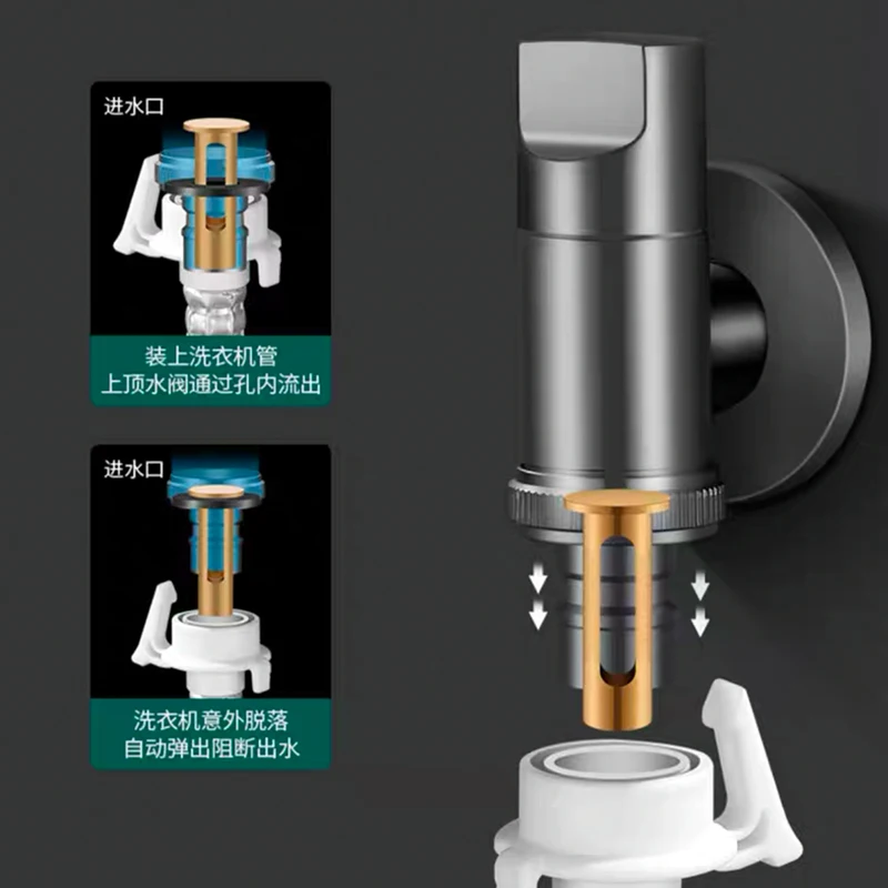 

G1/2 Смесители для стиральной машины с запорным клапаном для воды, одинарный настенный кран из нержавеющей стали для холодной воды, аксессуары для ванной комнаты