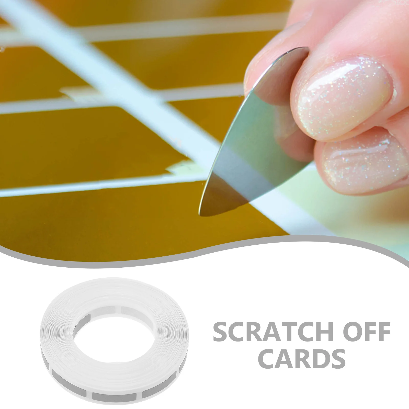 

1 Roll Scratch Off Stickers Gold Color Rectangular Easy Use Reward Cards Teaching Motivation Scratch Off Labels Prize Game DIY