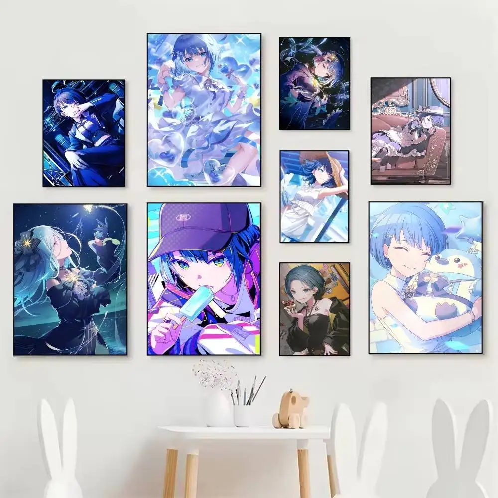 Anime Kawaii Cartoon Kiritani Haruka Posters Fancy Wall Sticker for Living Room Bar Decoration Wall Decor