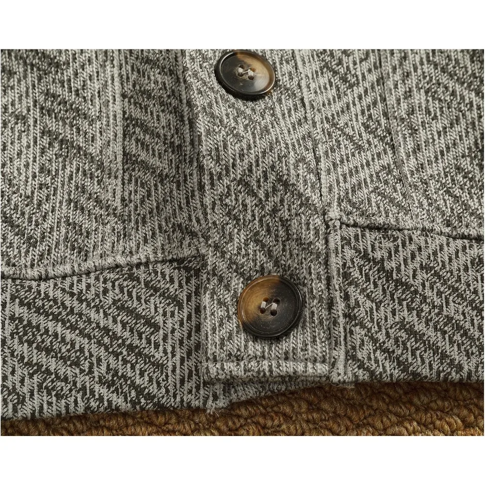 Collarless cardigan sweatshirt men's heavyweight thick autumn and winter casual sweater jacket view 6