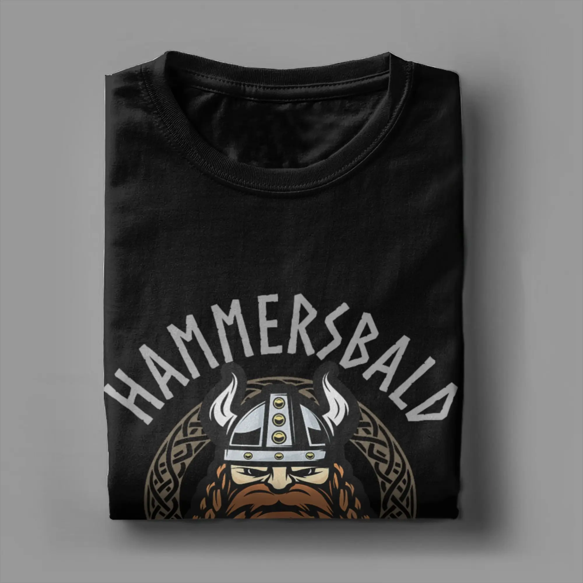 Hammersbald Viking God of Impatience T-shirt pour hommes en coton vintage, col rond, manches courtes, imprimé graphique