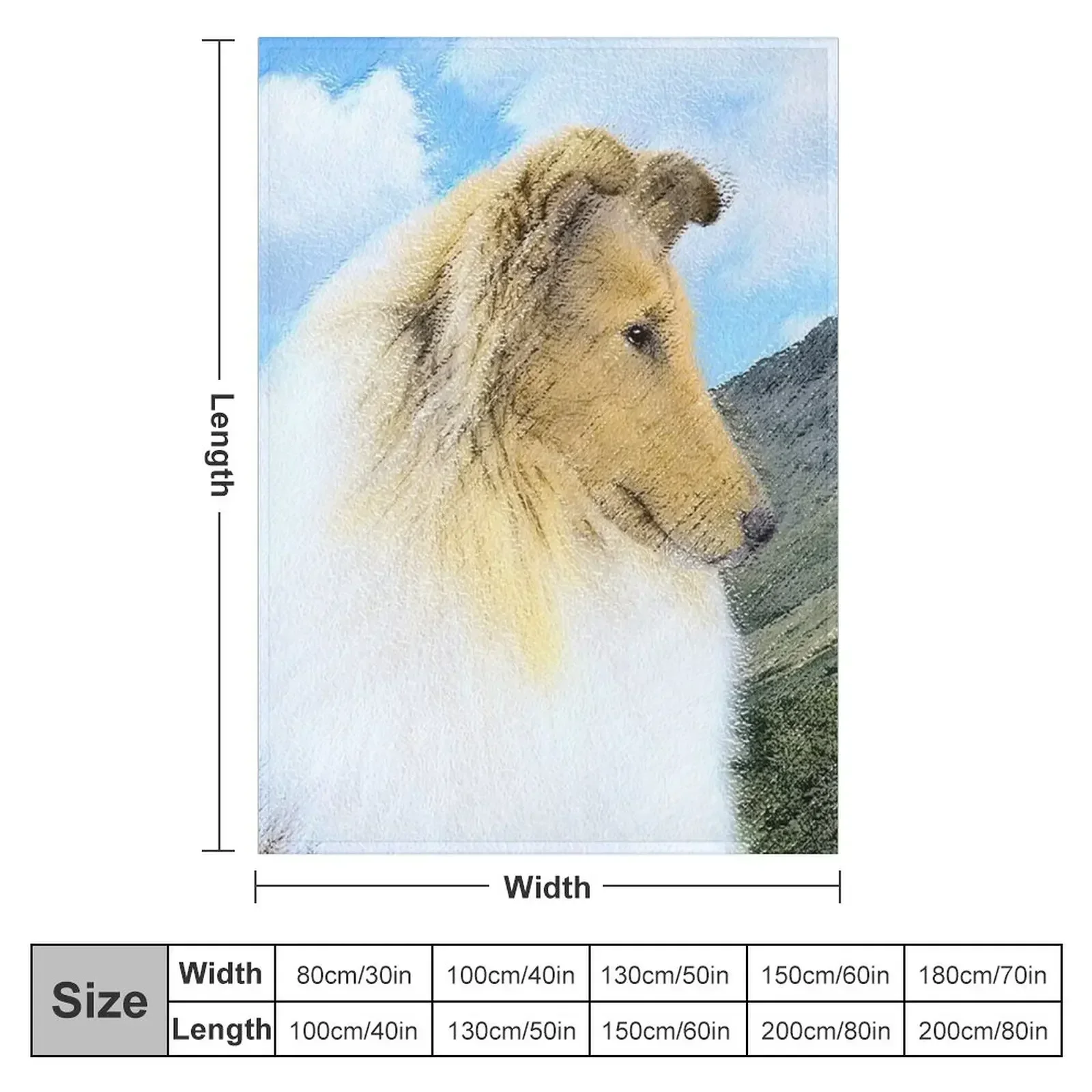 Collie in Mountains (Rough) Throw Blanket Beautifuls Tourist Cute Luxury Brand Blankets