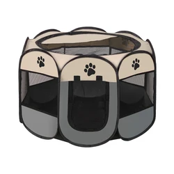 Portable Foldable Kennel Octagonal Fence Pet Tent Puppy Shelter Easy To Use Outdoor Easy Operation Large Dog Cages Cat Fences