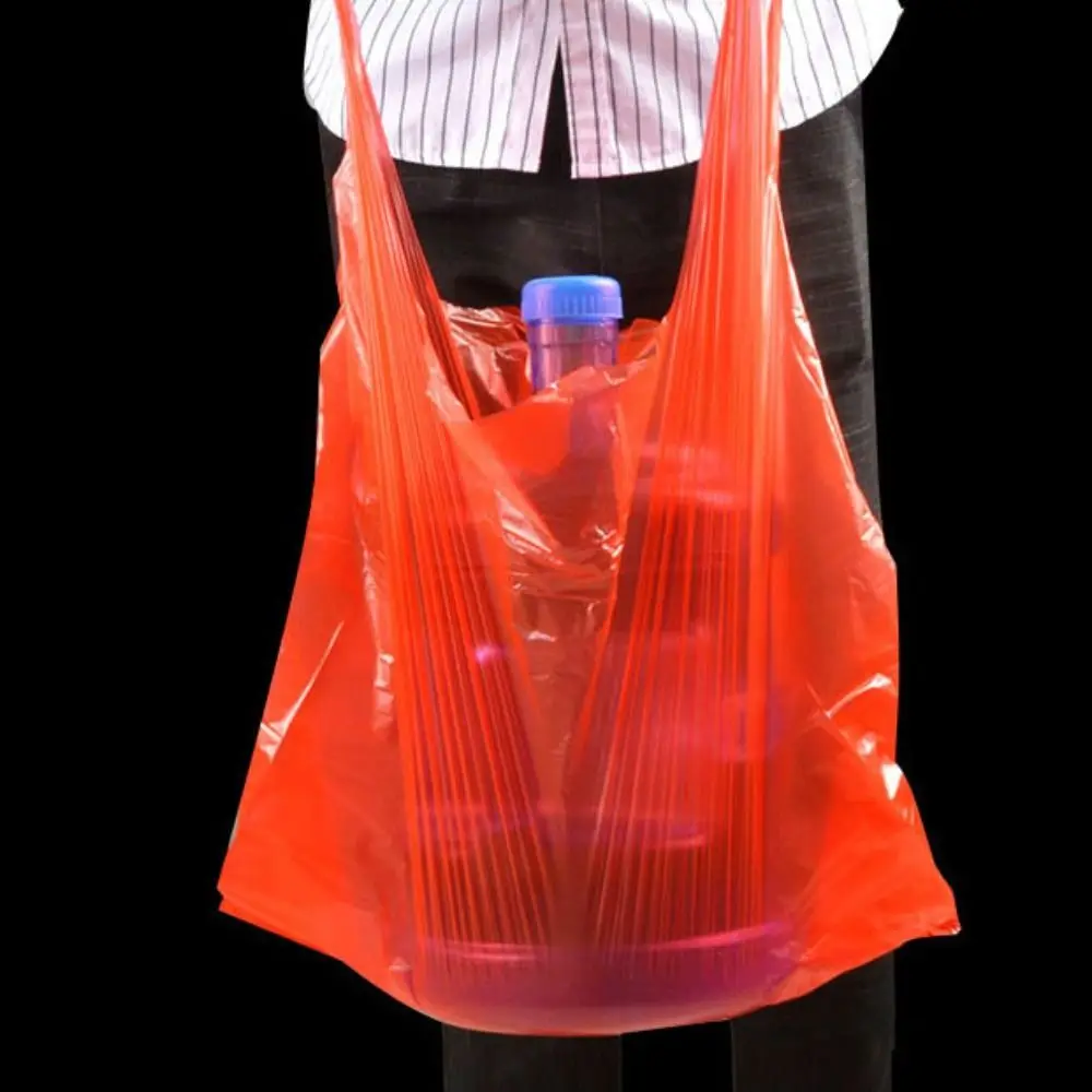 Waterproof Red Food Packaging Grocery Supermarket Retail Plastic Bag Storage Bag Garbage Pouches Shopping Bag