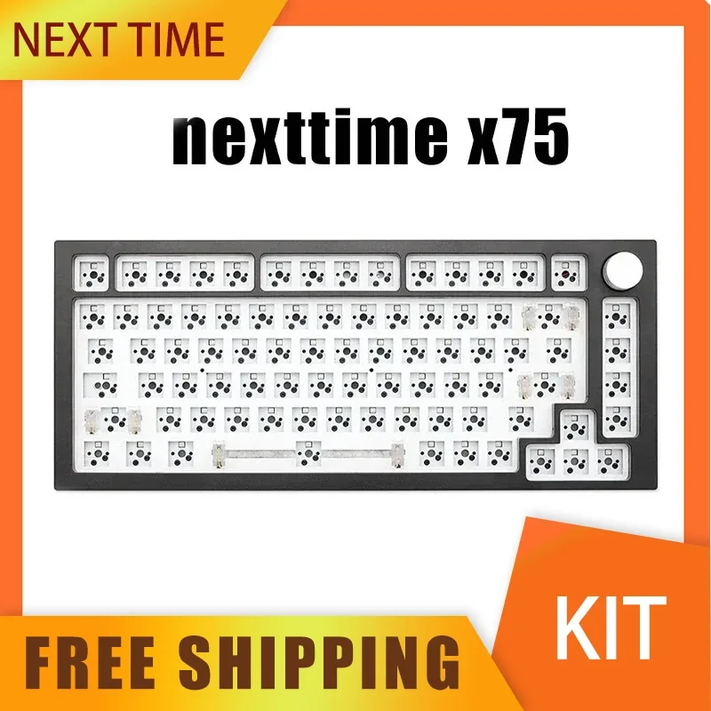 Kit de clavier personnalisé Nexttime X75, joint mécanique, échangeable à chaud, Pcb, RVB, clé de type C, la prochaine fois 75, 75%