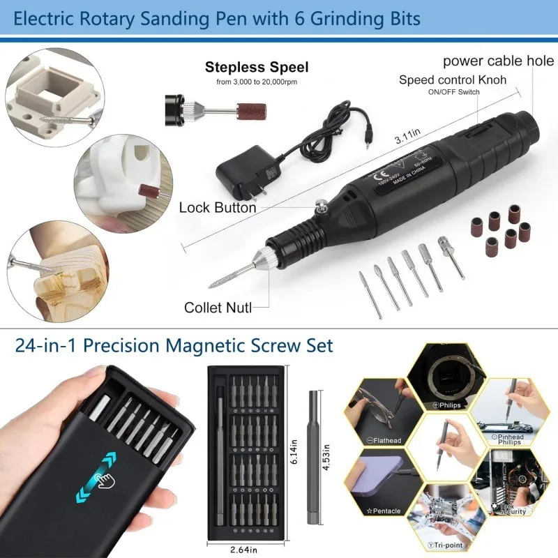 124pcs 3D Printer Accessories Tool Kit with Carry Bag Modeling Basic Tools pom pom