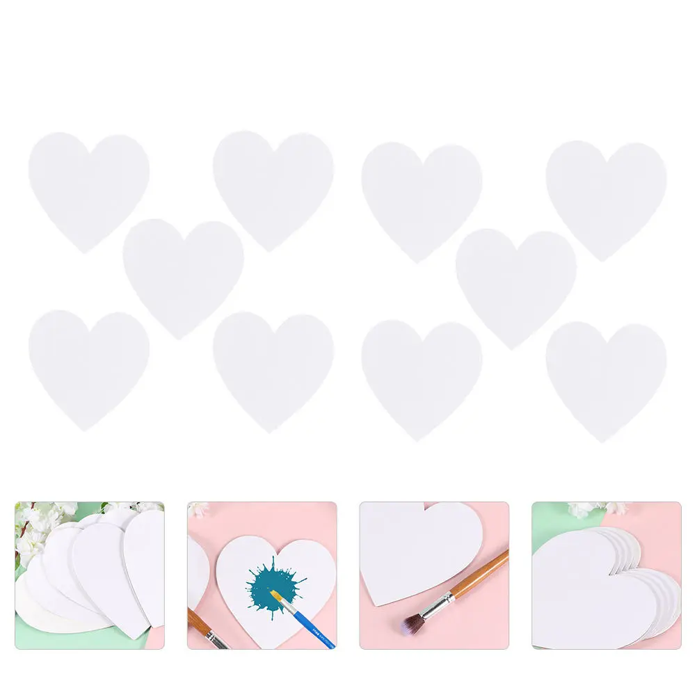 

10pcs Heart Shape Cotton Drawing Board Art Painting Panel For Oil Acrylic Tempera Diy Artist Sketchpad Supplies Creative Gift