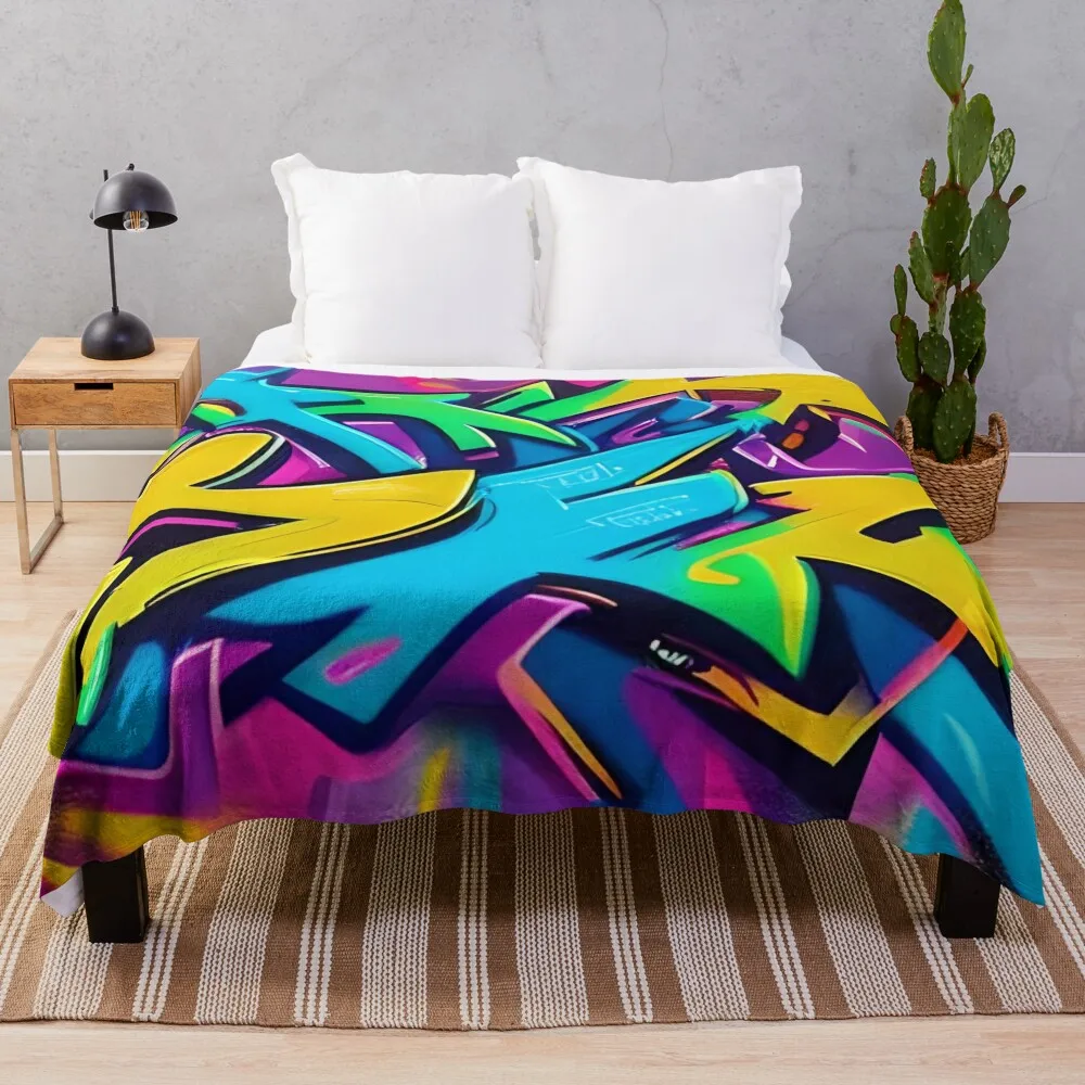 

Street Art Meets Abstract Design In Vibrant Digital Fusion 335 Throw Blanket for babies decorative Blankets