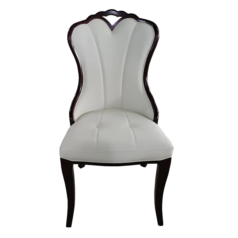 

European modern simple solid wood frame soft bag backrest dining chair home hotel box restaurant leather PU chair