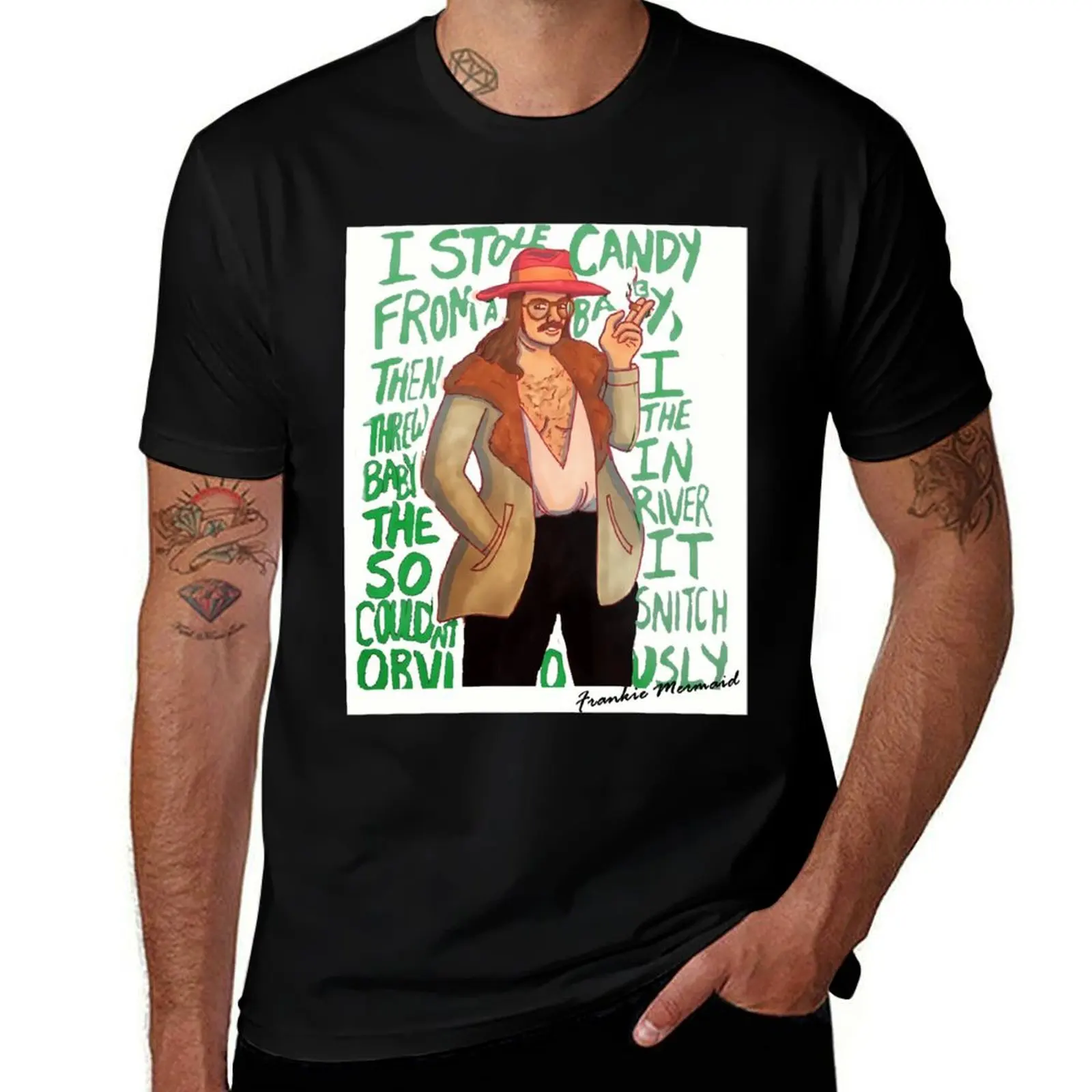 Frankie Mermaid Velocipastor . T-Shirt Quick Dry Sports Short Sleeve Tee T-Shirt