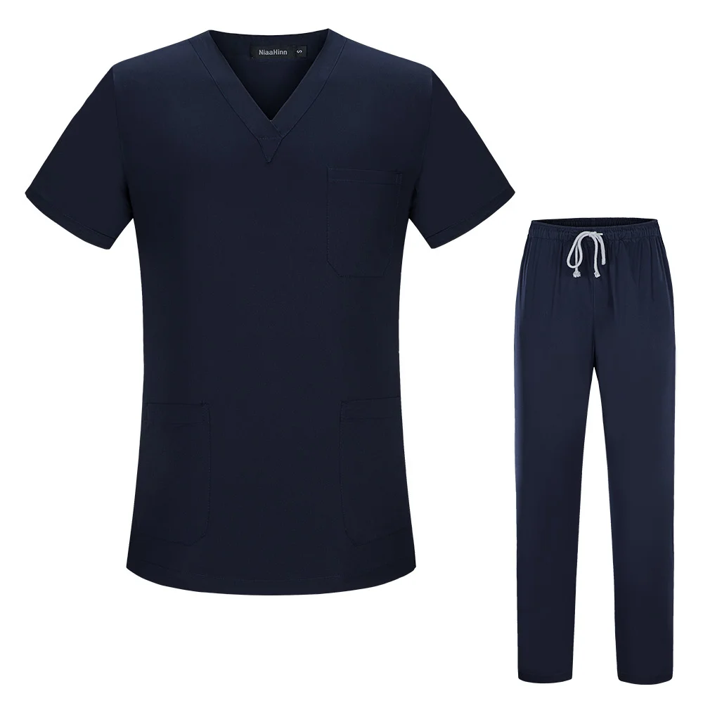 Wysokiej jakości mundury Spa Unisex V-neck odzież robocza pielęgnacja zwierząt domowych instytucje Scrubs zestaw Salon kosmetyczny ubrania Scrubs topy spodnie