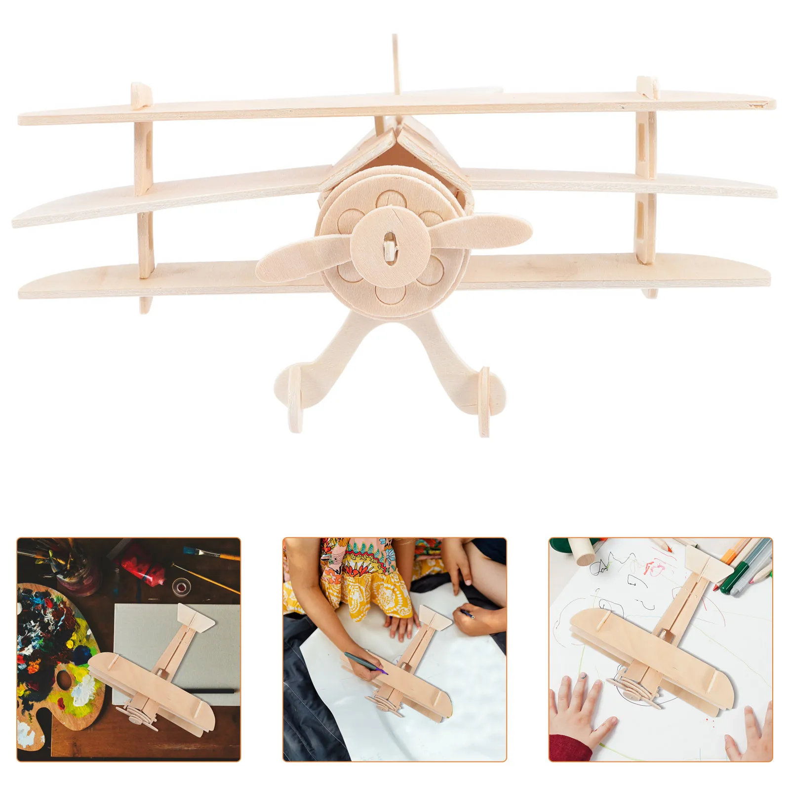 

3Pcs Wooden Airplane Assembly Kit DIY Craft for Boys Girls 8-12 Years Old Lifelike Detail Educational Puzzle Learning Activity