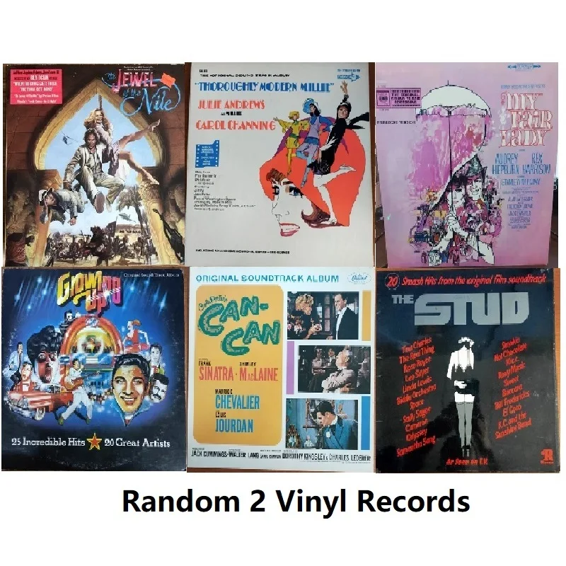 

2 Sets Old 33 RPM 12 inch 30cm Vinyl Records 2 LP Phonograph Disc Europe America Screen Film Soundtrack Classics Music Somgs