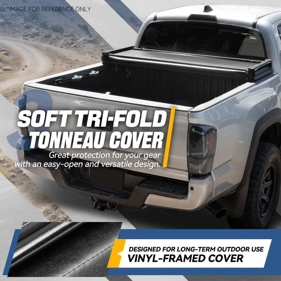 

Soft TriFold Truck Bed Tonneau Cover Compatible with 20052025 Nissan Frontier 5Ft Fleetside Styleside Bed Without Bed Rail