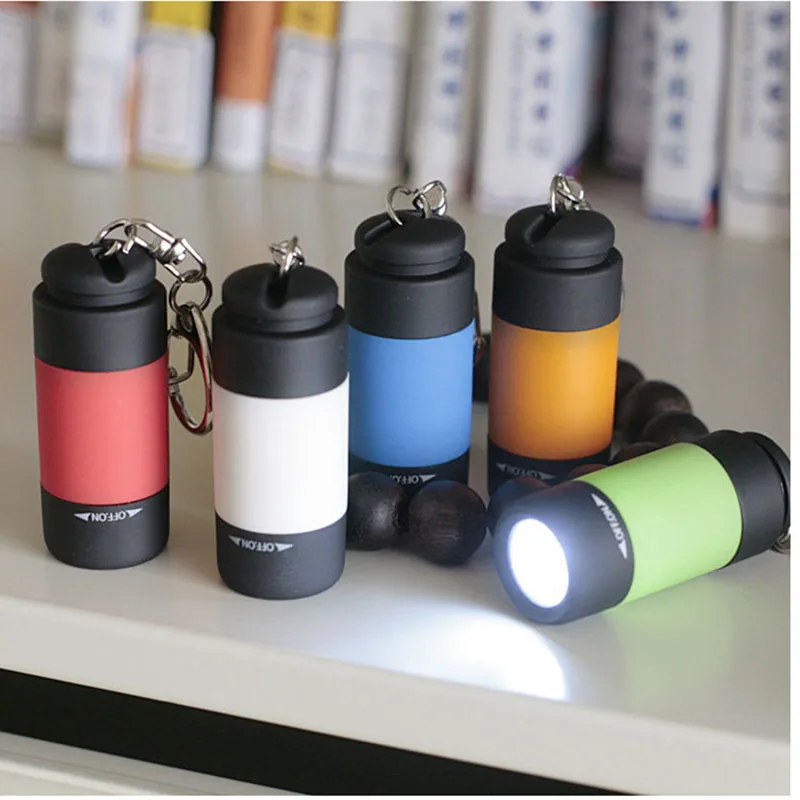 LED Keychain Light Pocket Emergency Mini Flashlight USB Rechargeable Torch Waterproof Keychain Flashlight Emergency Light