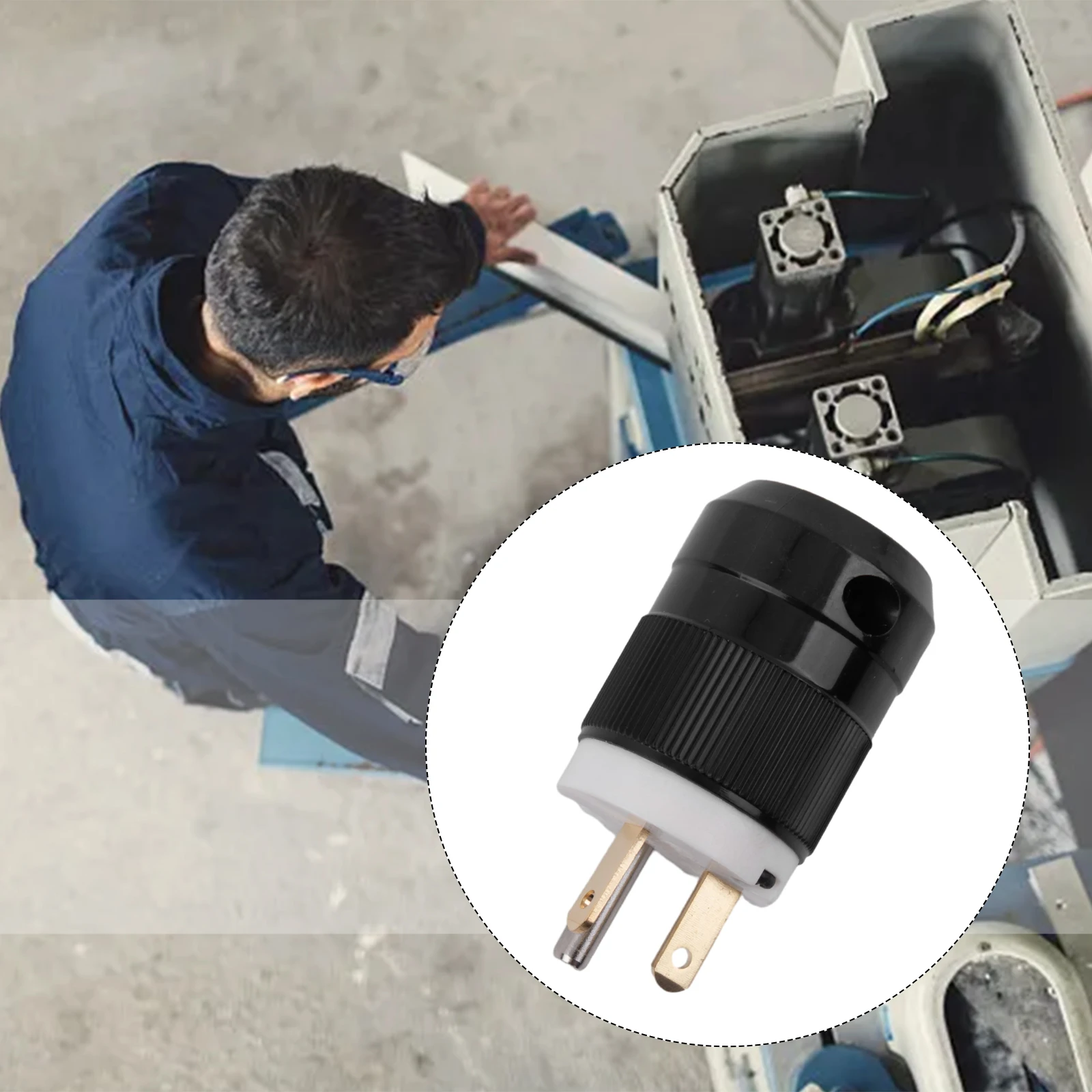 High Quality 2 Pole 3 Wire Straight Blade Grounding Male Replacement Connector Replacement High Quality 2 Pole