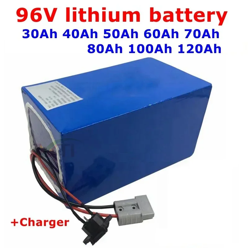 96v 60ah 80Ah 100Ah 30Ah 40Ah lithium ion battery li ion 26S BMS for 5000w motor robot scooter motorcycle AGV + 10A Charger