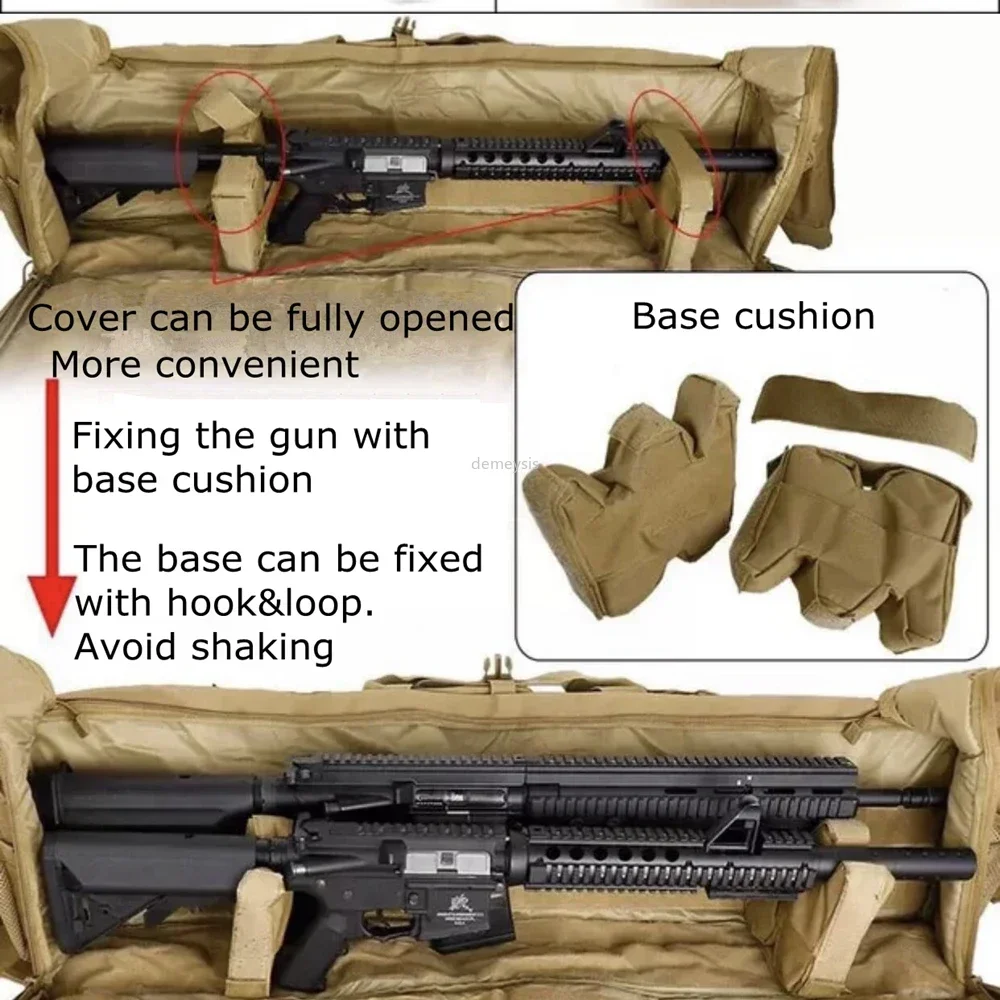 Tactical Dual Gun Bag Outdoor Hunting Rifle Carrying Shoulder Bag Shooting Airsoft Paintball Gun Bags for M249 M4A1 M16 AR15