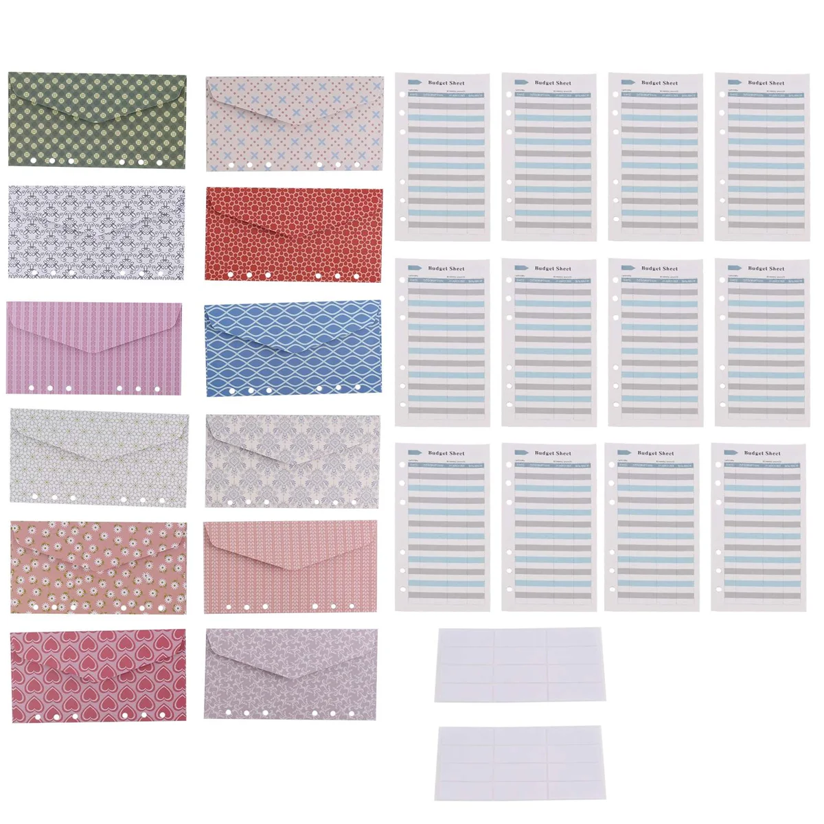 Cash Budget Envelopes for Cash System,12 Pcs Money Envelopes for Cash Budgeting Plus 12 Expense Tracking Budget Sheets A