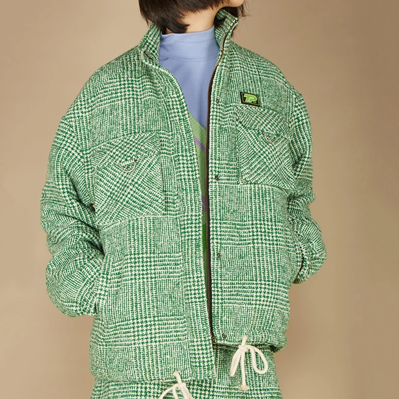 

TAXIPHONE Оригинальный дизайн, ретро-куртка из твидового хлопка, зимнее утепленное пальто с длинными рукавами в уличном стиле, с двойным воротником