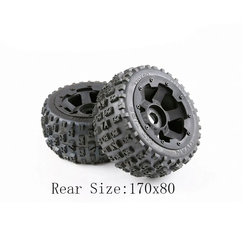 Tyres And Wheel Hub Set For 1/5 Hpi Km Baja 5B Rc Car Parts