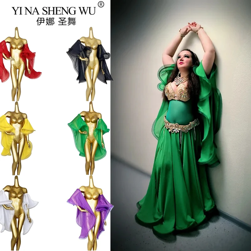Atacado novo traje de dança do ventre para mulheres chiffon braço mangas traje de dança indiana braçadeiras acessório desempenho