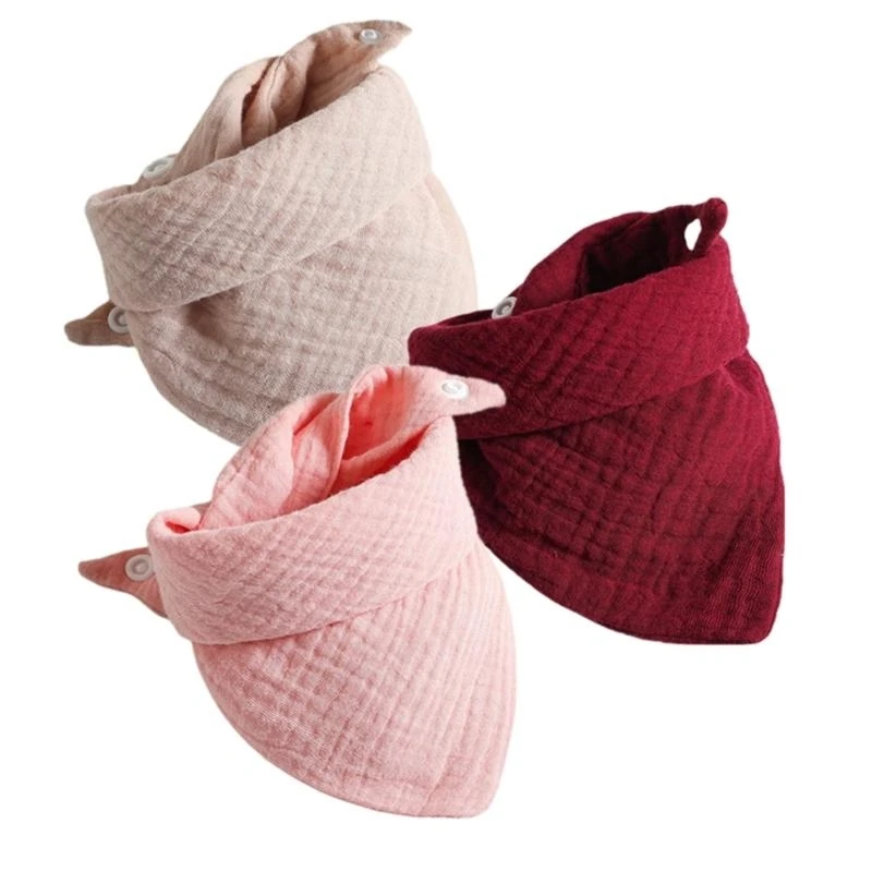 

JU64 3-piece/set Baby Bibs Baby Bandana Dribble Bibs Cotton Super Soft Drool Bibs 4 Layer Bibs used for 0-36 Months Gift