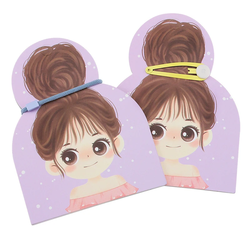 50pcs Cute Girls Barrettes Display Cards Hair Clips Packing Paper Card for DIY Hair Accessories Retail Price Tags Holder Labels