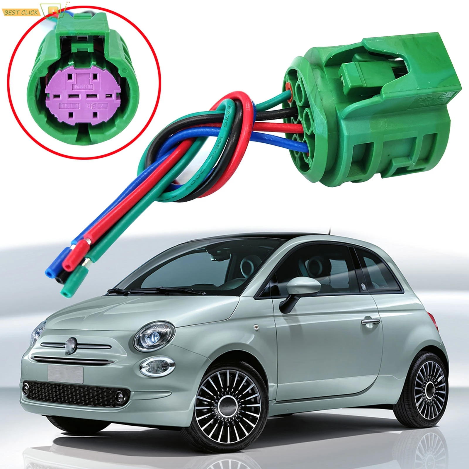 DRL Daytime Running Light Connector Plug Harness For Fiat 500 Abarth 595 2007-2025 Lamp 2024 2023 2022 2021 2020 2019 2018