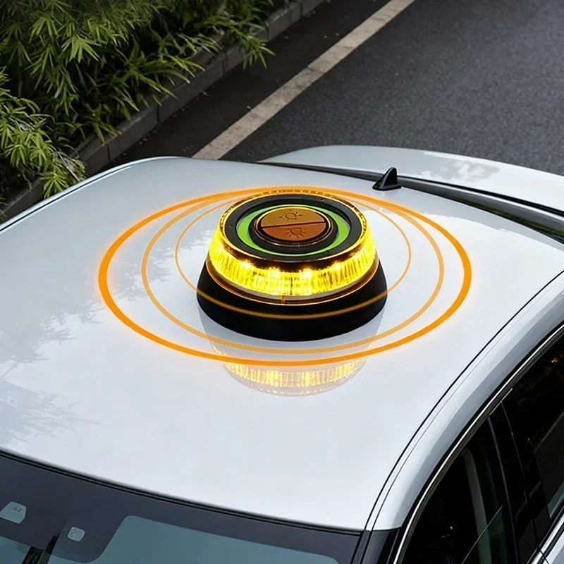 Universal V16 Car Warning Light LED Flashlight Emergency Light Yellow Light Traffic Strong Magnetic Induction for Vehicles