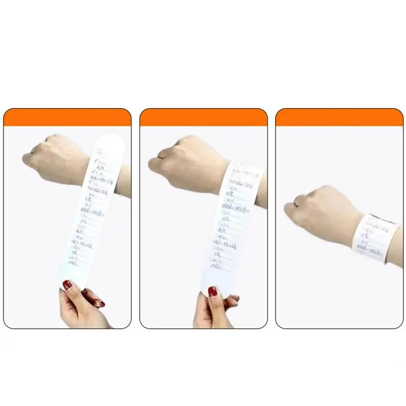 Wearable Notepad Silicone Memo Wrist Band Reminder Bracelet Waterproof to Do List Stap and Ruler Erasable Reusable