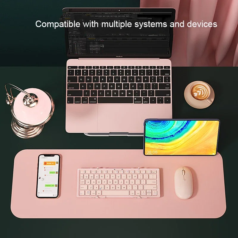 Keyboard lipat Bluetooth untuk Macbook iPad Tablet, Mouse Keypad nirkabel Mini dapat diisi ulang untuk PC, aksesori game