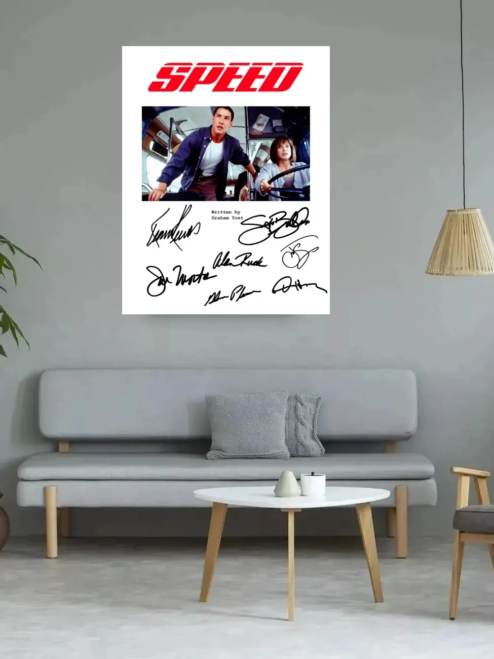 Speed Movie Autographed Signed, Print Art Canvas Poster, For Living Room Decoration, Home Wall Decor Picture