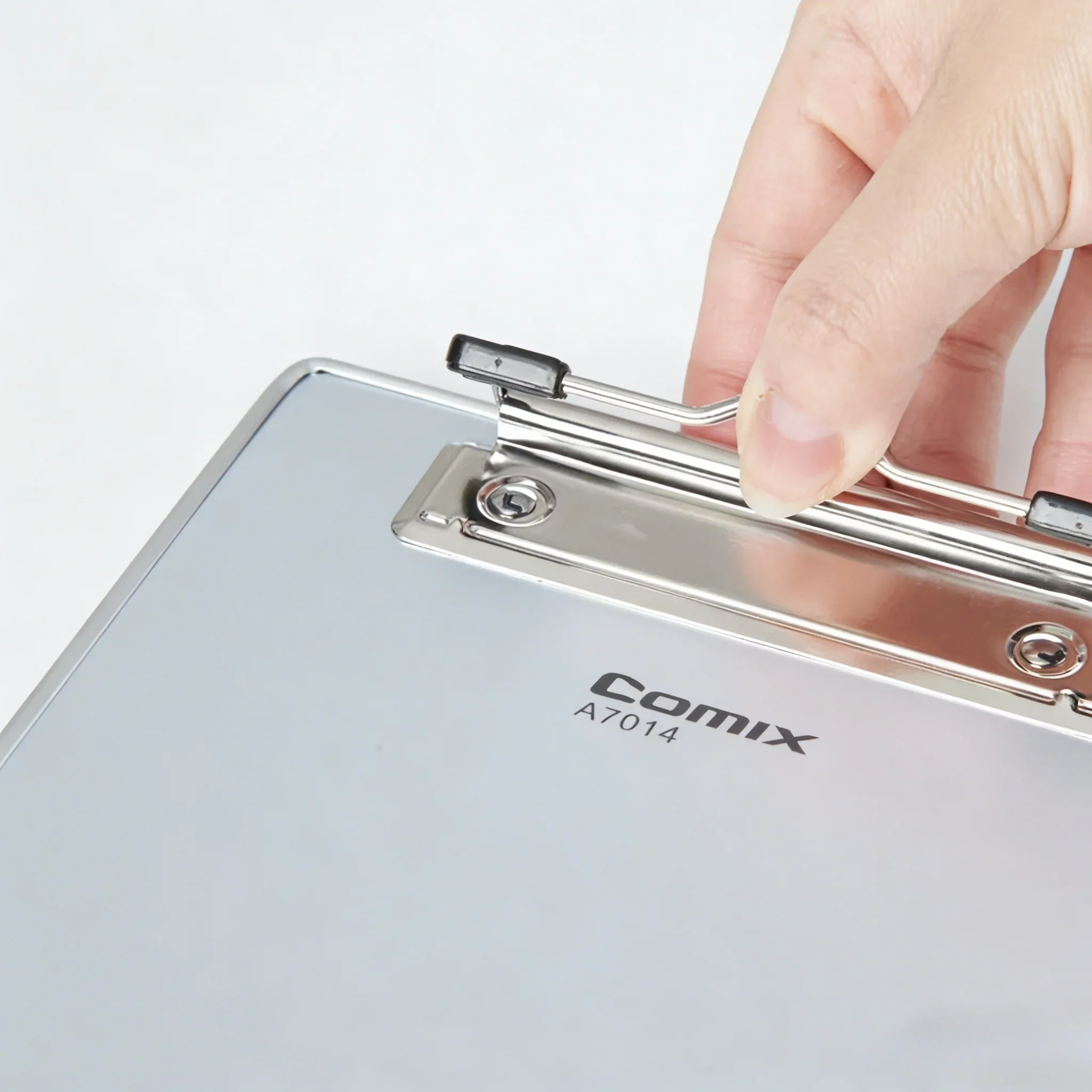 A5 Comix A7014 Clipboard, Aluminum Alloy Flat Folder Board Strong Metal Wire Flower Clip Document Organizer Office Supplies