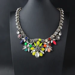 Shourouk Vintage High Qulity Fashion Necklaces Choker Statement Necklace & Pendant Flower Crystal Women Luxury Jelwery 311