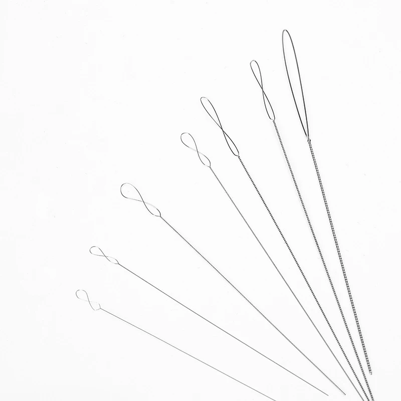 Soft Twisted Wire Needles, Fine Flexible Beading Needle Collapsible Eye Holds Threads for Pearl Knotting and Silk Cord
