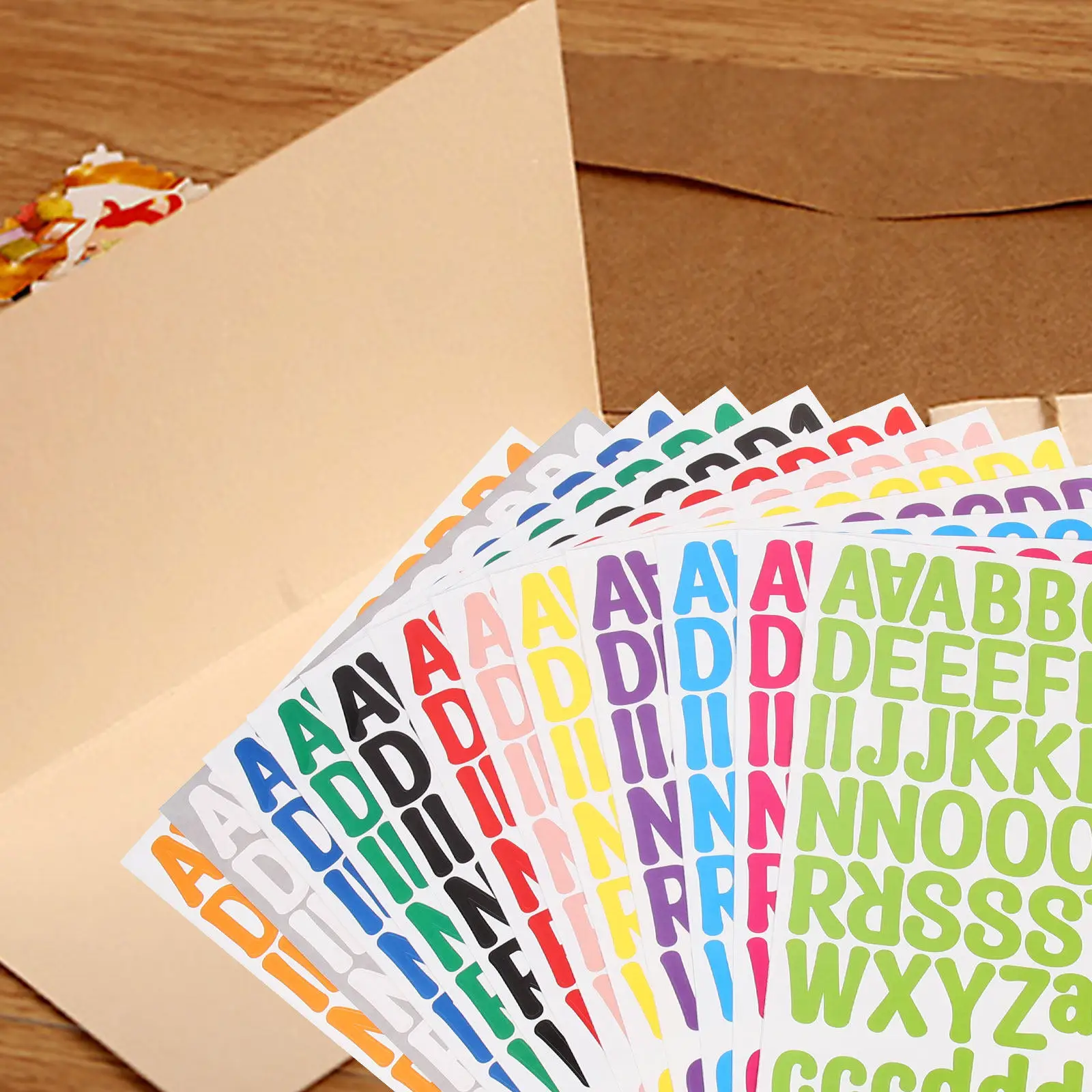 

12 Sheets Chic Sun Protection PVC Letters Numbers Stickers Pack for Diary Handbook Skateboard Suitcase Graffiti Personalization