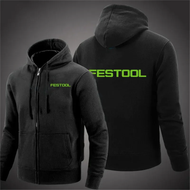 

Festool Tools Printing Mens Hoodies 2025 Spring Autumn Coat Solid Color Zipper Fashion Pullover Sweatshirts Harajuku Top