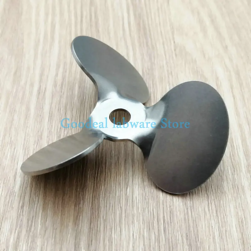 1pcs DIA 40/50/60/70/80/100/120mm 304 stainless steel Three-blade stirring paddle Laboratory 45 degree Angle stirring blade