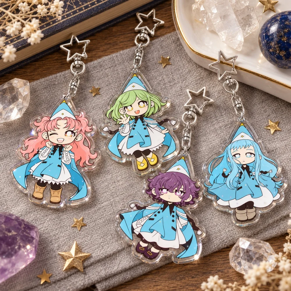 Stylized Witch Hat Atelier Tassel Keychain for Accessorie Bag Chaim Keyrings Jewelry Freinds Gifts