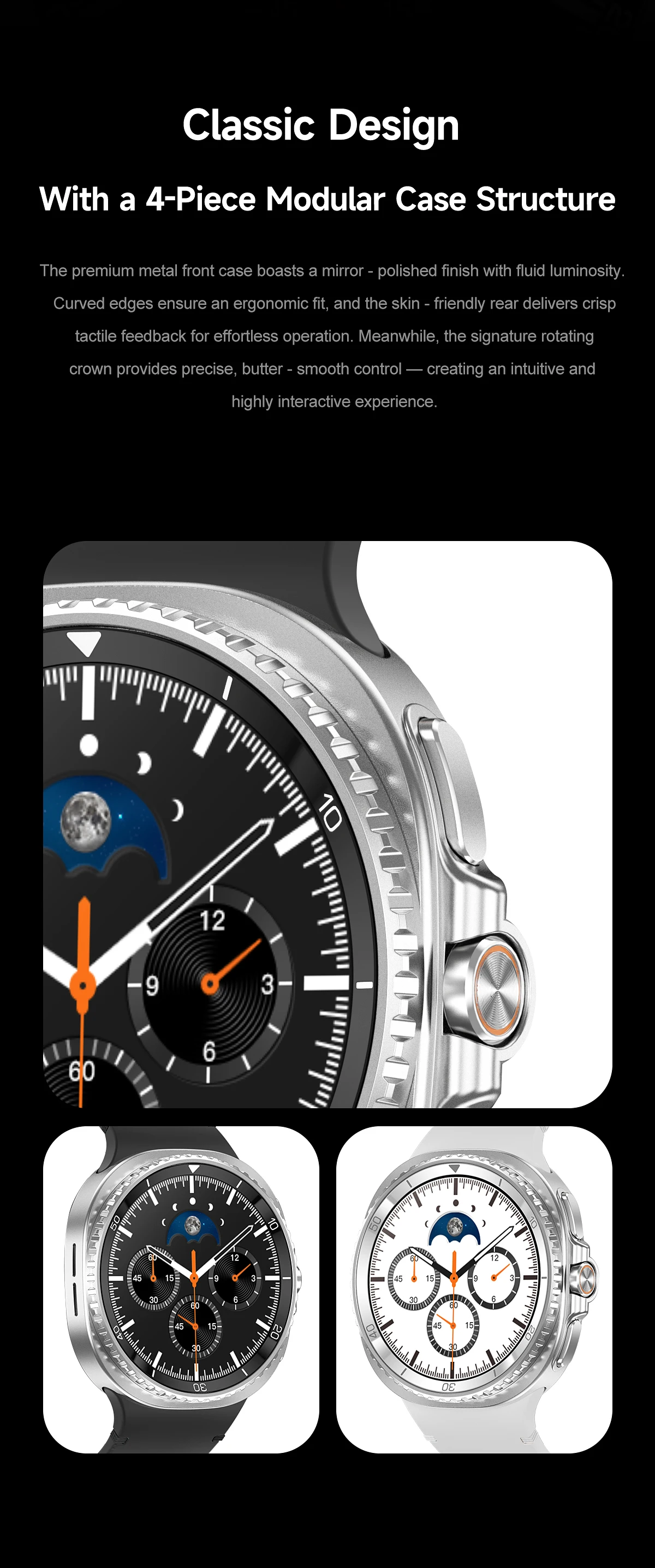 YTOM أحدث ساعة 8 ساعة ذكية كلاسيكية 1.43 بوصة ساعة 7 تحديث فائق للرجال والنساء ساعة ذكية ساعات رياضية مكالمة بلوتوث