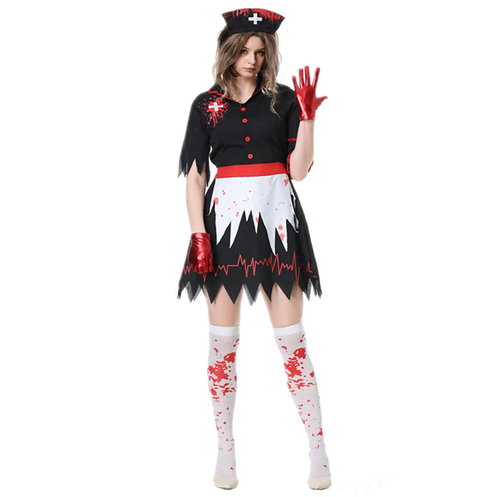 Halloween-Kostüme für Frauen Blut sexy Krankens ch wester Zombie-Kostüme schreckliche Krankens ch wester Cosplay Kostüm verkleiden