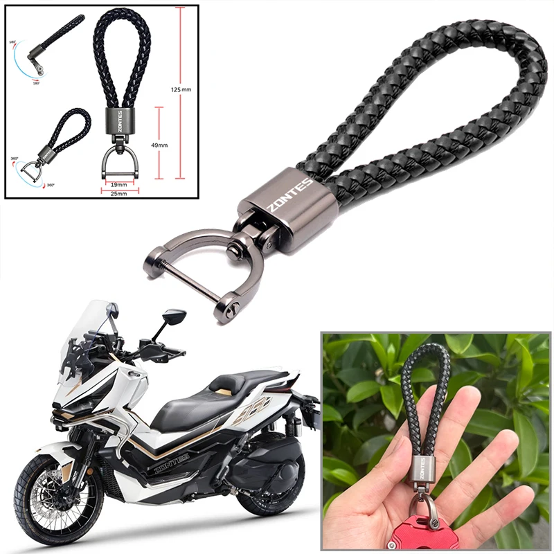 

Для ZONTES 368G 368D 368E 368M 368K 350D 350E 2023 2024 2025 плетеный веревочный брелок металлический брелок для украшения мотоцикла аксессуары