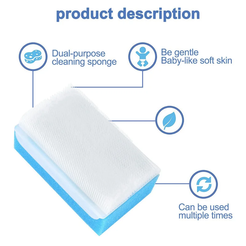 

B05B-Baby Bath Sponge (12 Pieces) Soft Foam Washer With Cradle Cap Brush Body,Hair And Scalp Clean Gentle Baby Sensory Brush