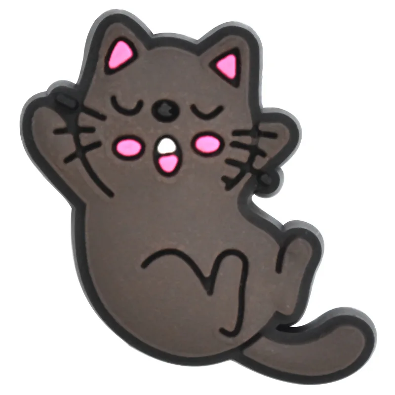 Cute Cats Shoe Charms Decoration for Crocs Pin Accessories Bracelet Wristband Party Gifts image 6