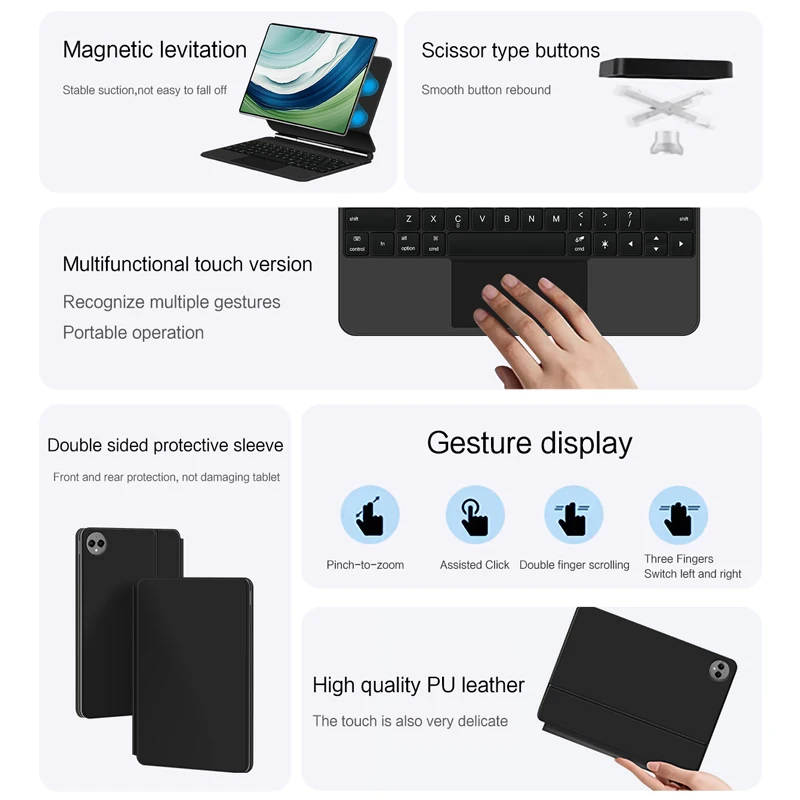 Imagem -04 - Folio-magic Smart Keyboard para Huawei Matepad Pro Português Espanhol Francês Árabe Alemão Pce-w30 Case 132 in 2023