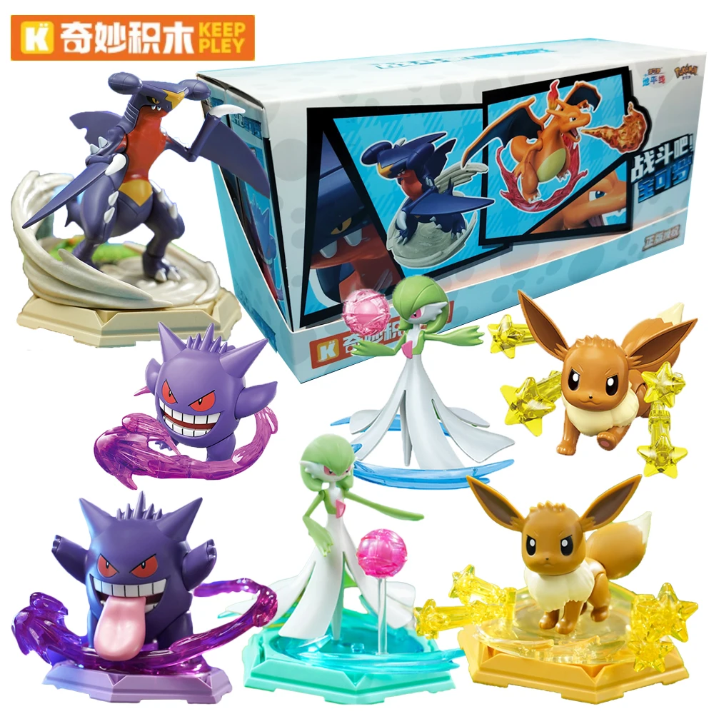 

Genuine Keeppley Pokemon Action Figures Eevee Gengar Gardevoir Adorable Assemble Toys Table Ornaments Decor Children's Gifts